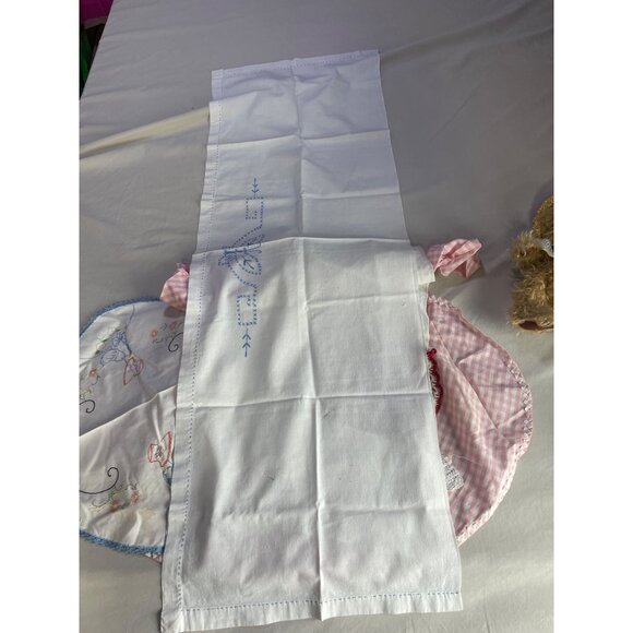 Rosie Pickford Bear 11 Pieces Embroidery Linens Table Toppers Vintage Decor - Picture 12 of 16